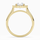 Round Floral Halo in 18K Yellow Gold side profile