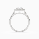 Round Floral Halo in Platinum side profile