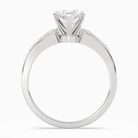 Marquise Milgrain Shoulder Side Stone Ring in 14K White Gold side profile