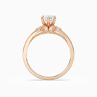 Marquise Engraved Vintage Side Stone Ring in 14K Rose Gold side profile