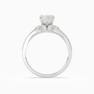 Marquise Engraved Vintage Side Stone Ring in Platinum side profile