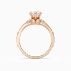 Oval Engraved Vintage Side Stone Ring in 14K Rose Gold side profile