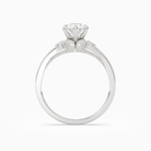 Oval Engraved Vintage Side Stone Ring in Platinum side profile