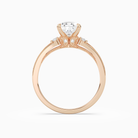 Pear Engraved Vintage Side Stone Ring in 14K Rose Gold side profile