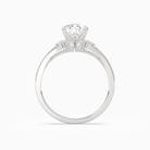 Pear Engraved Vintage Side Stone Ring in Platinum side profile