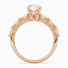 Pear Crescent Pear Side Stone in 14K Rose Gold side profile