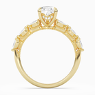 Pear Crescent Pear Side Stone in 18K Yellow Gold side profile