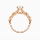 Round Crescent Pear Side Stone in 14K Rose Gold side profile