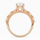 Round Crescent Pear Side Stone in 14K Rose Gold side profile