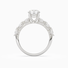 Round Crescent Pear Side Stone in 14K White Gold side profile