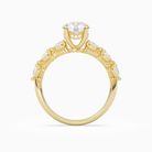 Round Crescent Pear Side Stone in 14K Yellow Gold side profile