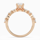 Oval Mixed-Shaped Shoulder Accent Ring in 14K Rose Gold side profile