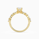 Oval Mixed-Shaped Shoulder Accent Ring in 14K Yellow Gold side profile