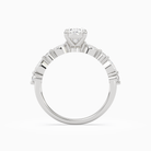 Oval Mixed-Shaped Shoulder Accent Ring in 18K White Gold side profile