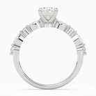 Oval Mixed-Shaped Shoulder Accent Ring in 18K White Gold side profile