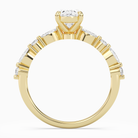 Oval Mixed-Shaped Shoulder Accent Ring in 18K Yellow Gold side profile