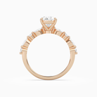 Pear Mixed-Shaped Shoulder Accent Ring in 14K Rose Gold side profile