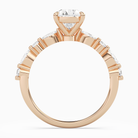 Pear Mixed-Shaped Shoulder Accent Ring in 14K Rose Gold side profile