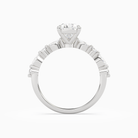 Pear Mixed-Shaped Shoulder Accent Ring in 14K White Gold side profile