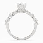 Pear Mixed-Shaped Shoulder Accent Ring in 14K White Gold side profile