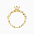Pear Mixed-Shaped Shoulder Accent Ring in 18K Yellow Gold side profile