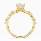 Pear Mixed-Shaped Shoulder Accent Ring in 18K Yellow Gold side profile