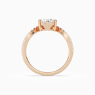 Oval Tiara Accent Side Stone in 14K Rose Gold side profile