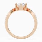 Oval Tiara Accent Side Stone in 14K Rose Gold side profile