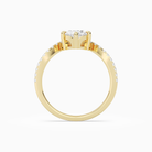 Oval Tiara Accent Side Stone in 14K Yellow Gold side profile