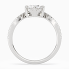 Oval Tiara Accent Side Stone in 18K White Gold side profile