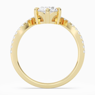 Oval Tiara Accent Side Stone in 18K Yellow Gold side profile