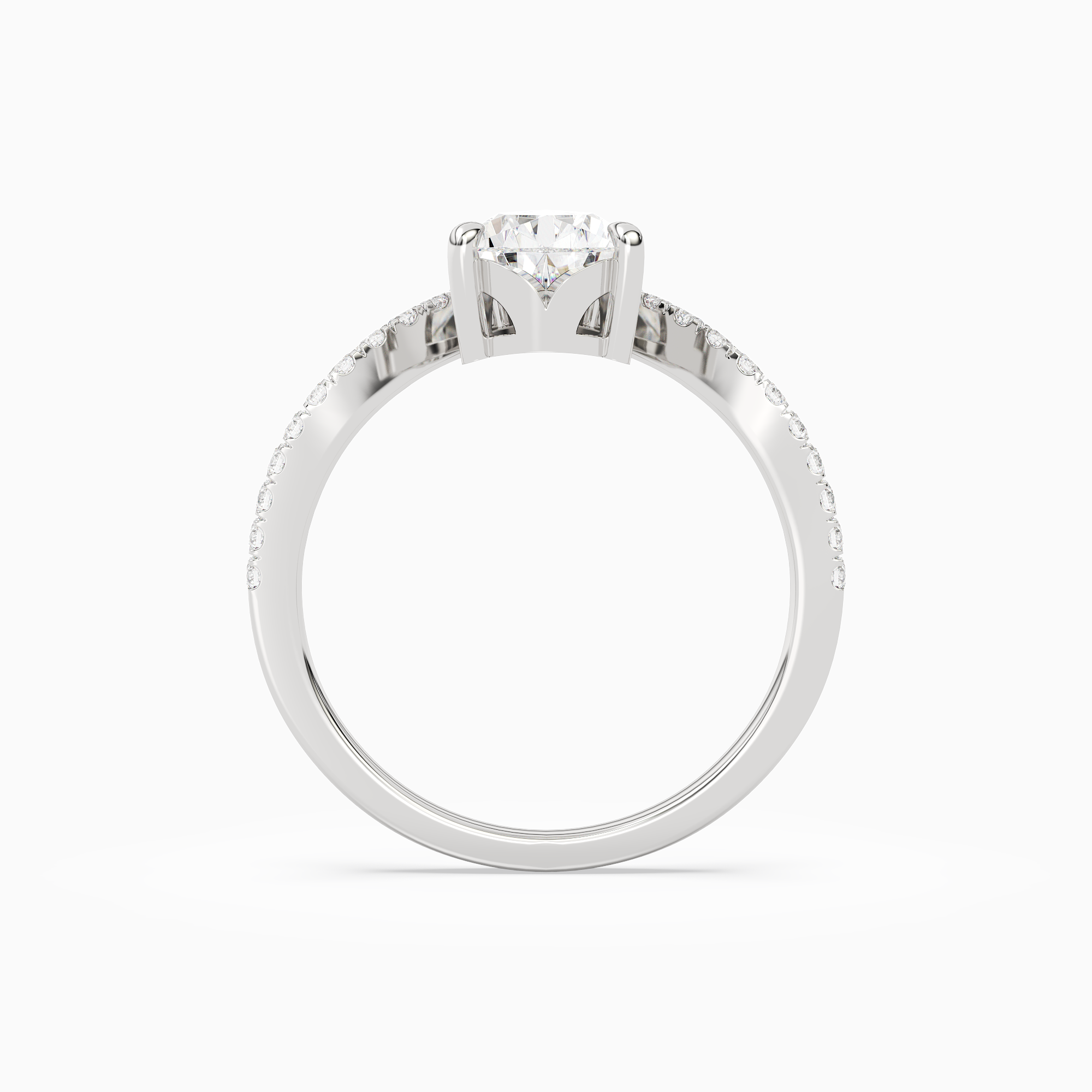 Pear Tiara Accent Side Stone in 18K White Gold side profile