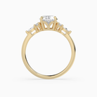 Oval Composite Floral Side Stone in 14K Yellow Gold side profile