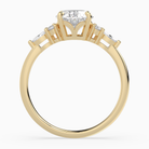 Oval Composite Floral Side Stone in 14K Yellow Gold side profile