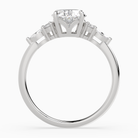 Oval Composite Floral Side Stone in 18K White Gold side profile