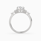 Pear Composite Floral Side Stone in 14K White Gold side profile