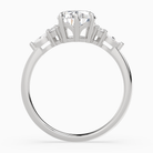 Pear Composite Floral Side Stone in 14K White Gold side profile