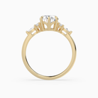 Pear Composite Floral Side Stone in 18K Yellow Gold side profile