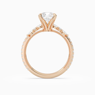 Cushion Celestia Side Stone in 14K Rose Gold side profile