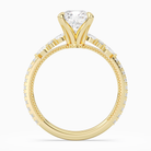 Cushion Celestia Side Stone in 14K Yellow Gold side profile