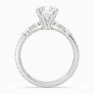 Cushion Celestia Side Stone in 18K White Gold side profile