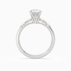 Oval Celestia Side Stone in 14K White Gold side profile
