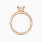 Round Celestia Side Stone in 14K Rose Gold side profile