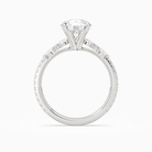 Round Celestia Side Stone in 14K White Gold side profile