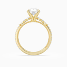 Round Celestia Side Stone in 14K Yellow Gold side profile