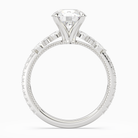 Round Celestia Side Stone in 18K White Gold side profile
