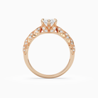 Marquise Laurel Nature Side Stone in 14K Rose Gold side profile