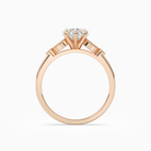 Heart Pear Scroll Side Stone in 14K Rose Gold side profile