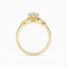 Heart Pear Scroll Side Stone in 14K Yellow Gold side profile