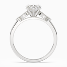 Heart Pear Scroll Side Stone in 18K White Gold side profile